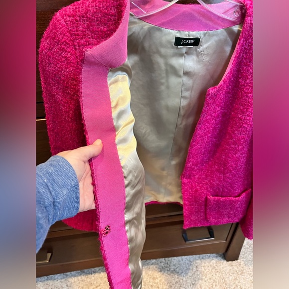 BEAUTIFUL! J.Crew Astrid Boucle Blazer Tweed Jacket Pink Wool Blend Size 2 - Picture 3 of 3